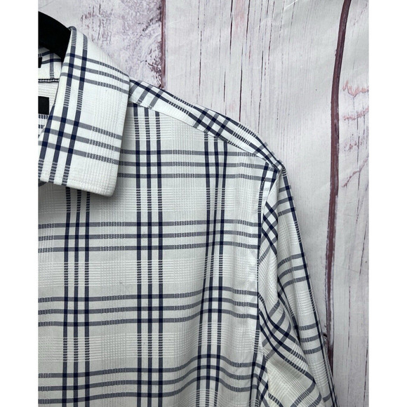 Banana Republic Non Iron Camden Fit Button Up Shirt Men's M Black White Stripe - Picture 3 of 7